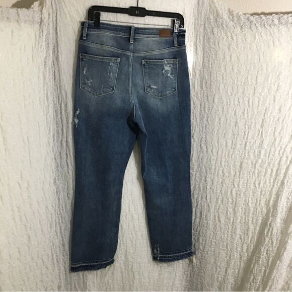 Judy Blue Distressed Straight Fit Jeans Size 9/29 - Picture 14 of 14